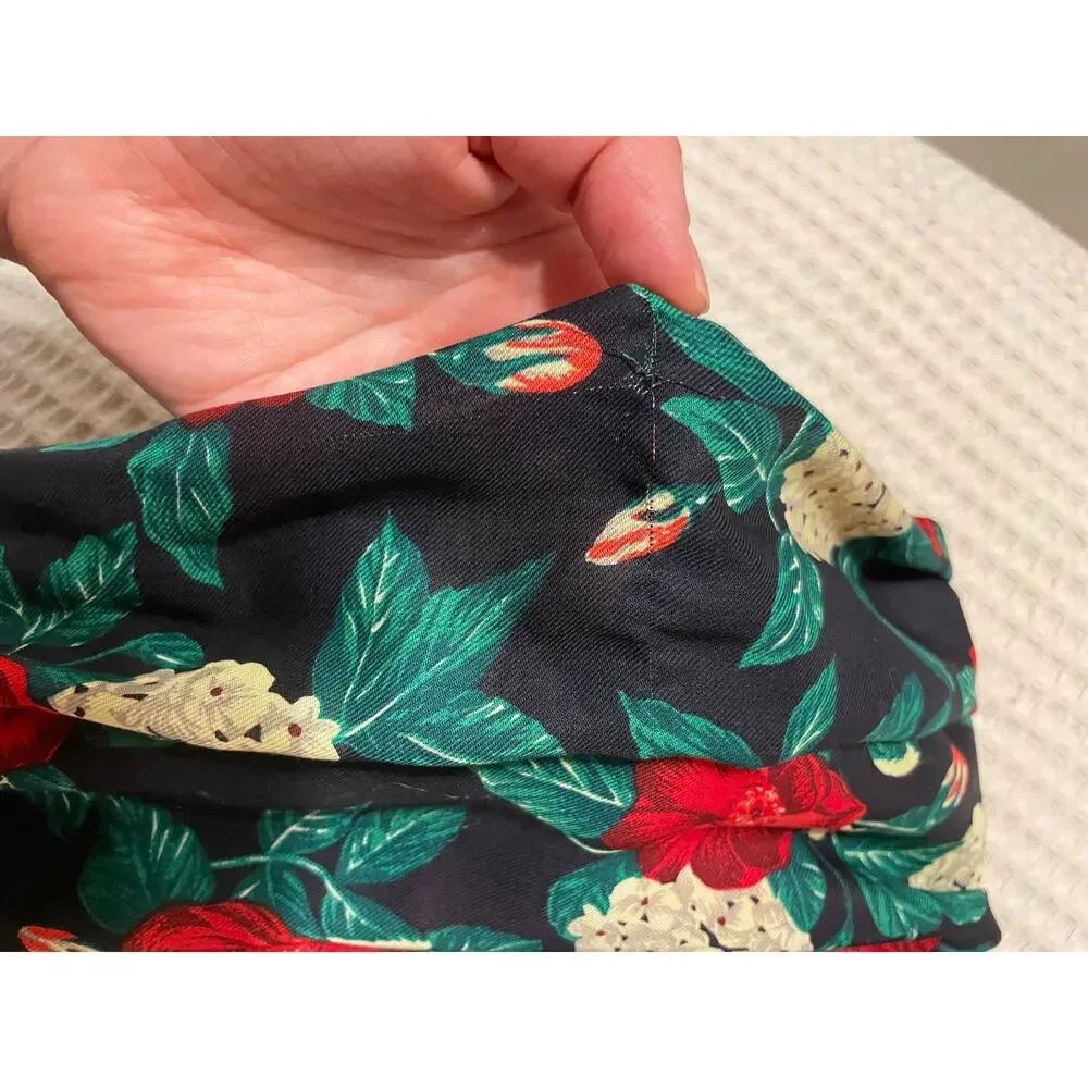 VTG Jones New York Red & White Floral Cottage Core Grandma Midi Skirt Size 8